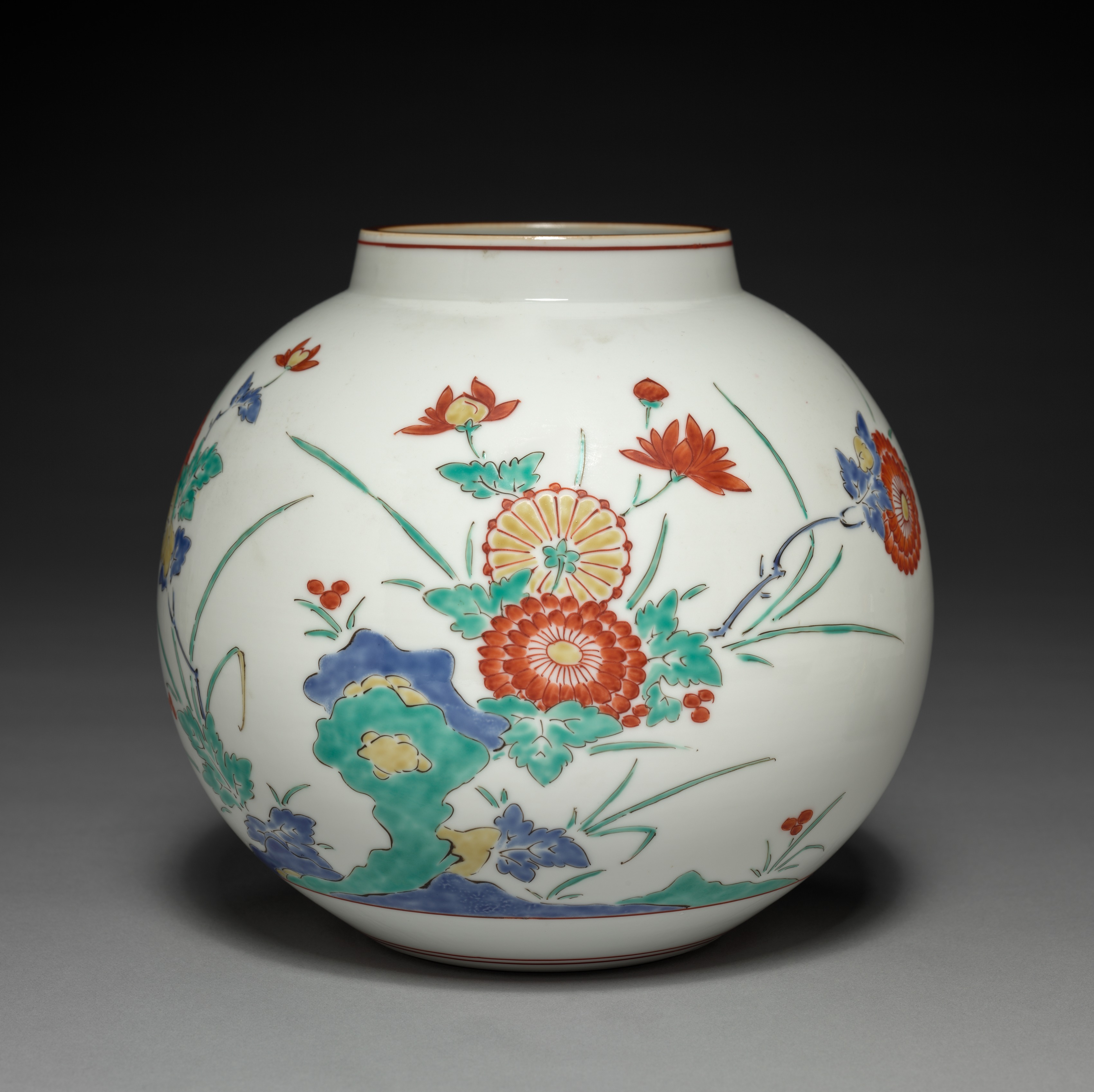 Jar with Floral Designs: Kakiemon Ware