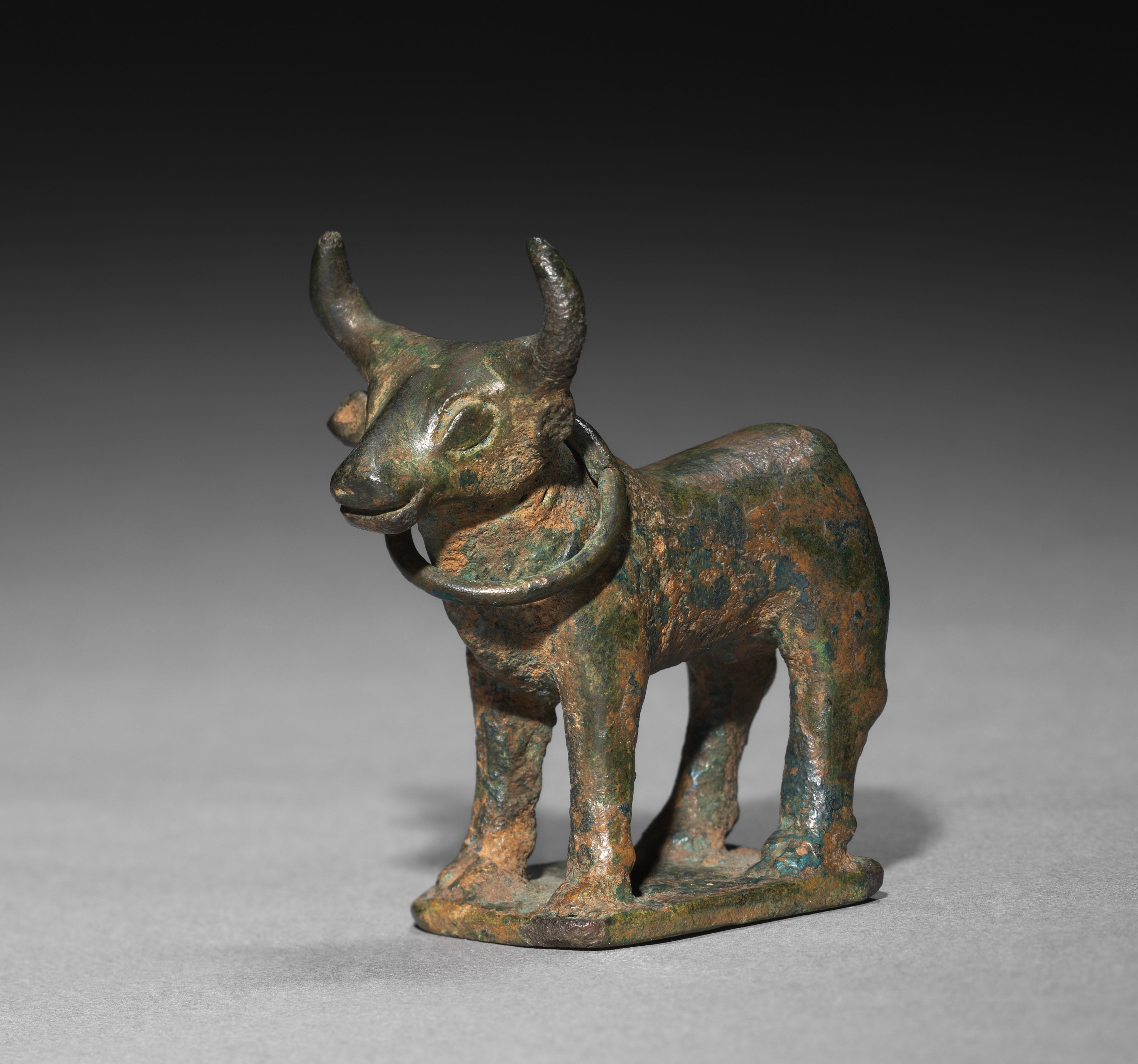 Statuette of a Bull with Curved Horns