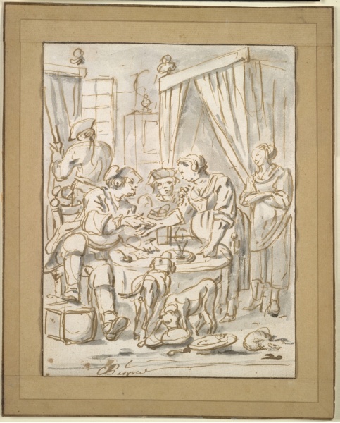 Interior Scene with Soldiers at a Table
