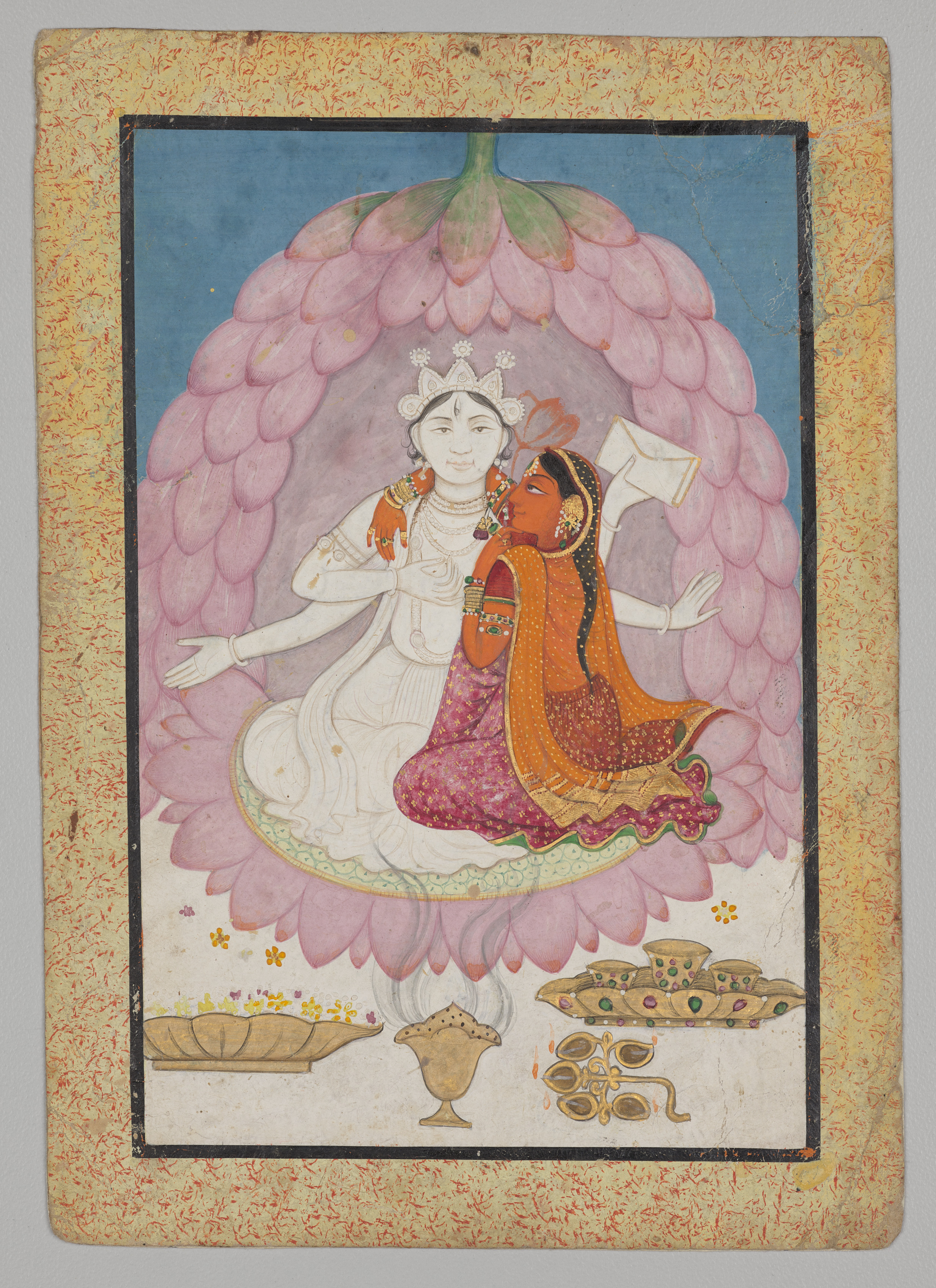 Divine couple seated in a lotus blossom