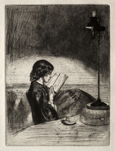 Reading by Lamplight