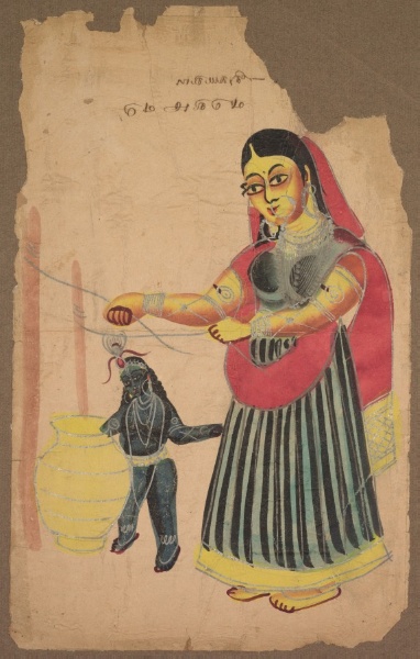 Yasoda with Krishna Churning Butter