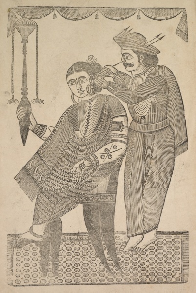 A Barber Cleaning the Ear of a Courtesan