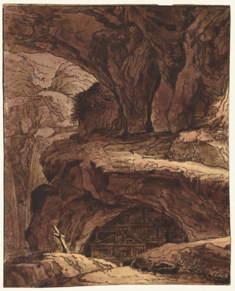 Rocky Landscape with a Cave Chapel