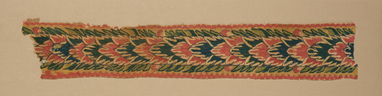 Panel from a Large Curtain, Overlapping Leaves