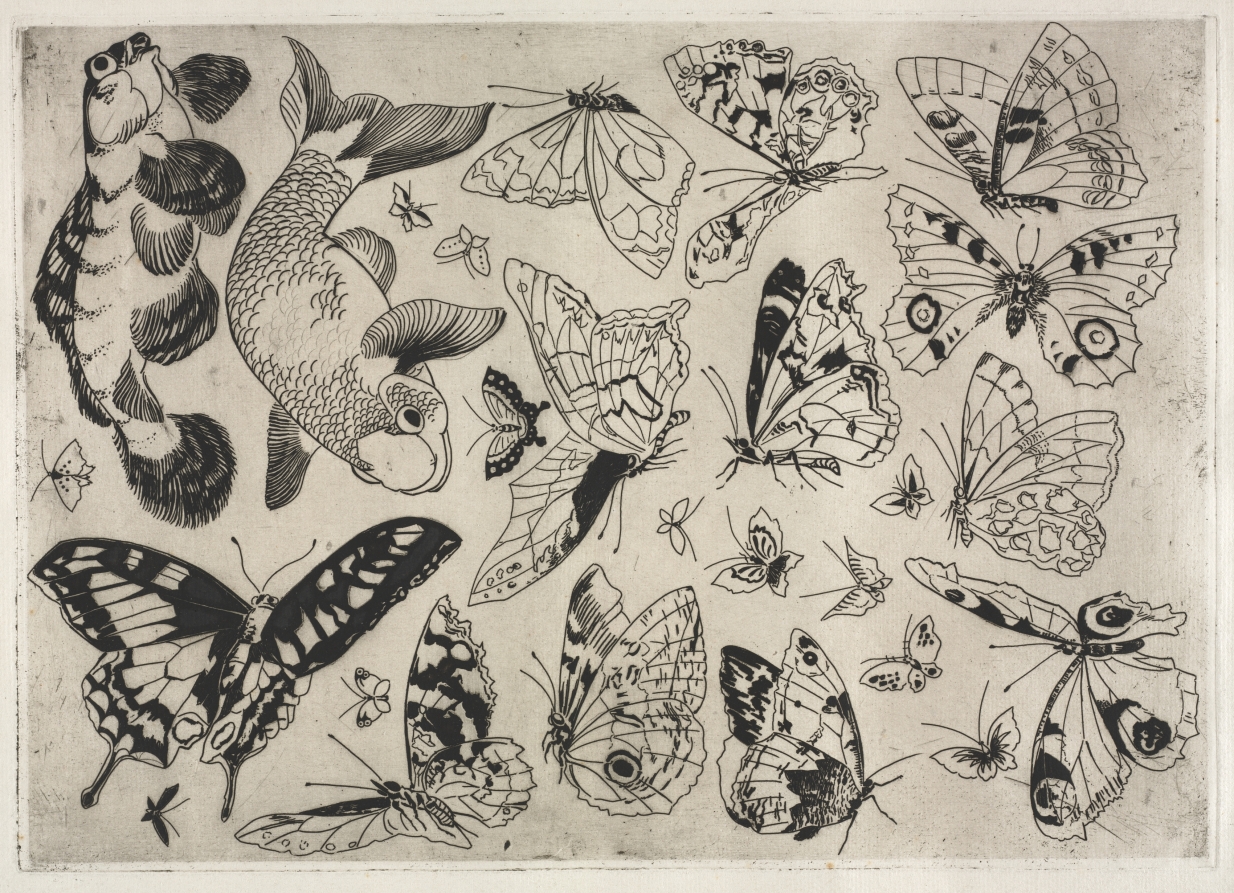 Dinner Service (Rousseau service): Butterflies and Fish (no. 16)
