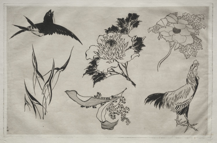 Dinner Service (Rousseau service): Swallow, Rooster and Flowers (no. 8)