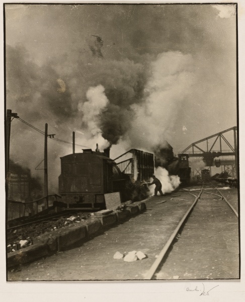 Untitled (Industrial Scene with Worker, Otis Steel Co., Cleveland)