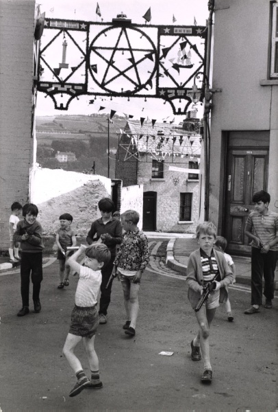 For the children, street games are no longer cowboys and Indians, but Protestants and Catholics, Londonderry, Northern Ireland