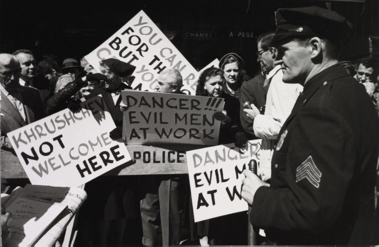 Protesters of the Khrushchev's visit to the United States