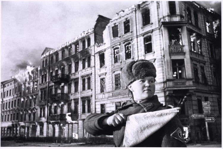 Soviet Policewoman Directing Traffic, Berlin