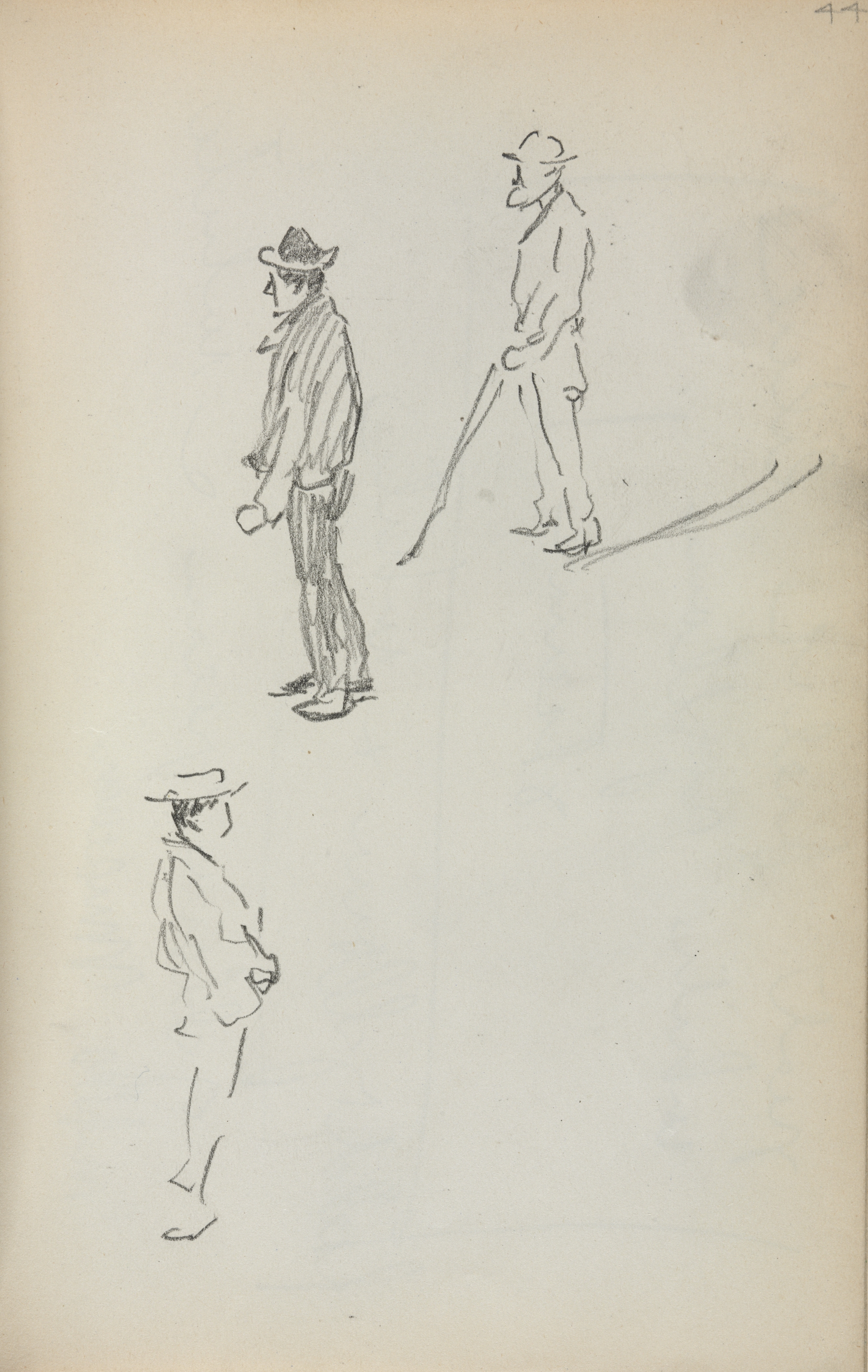 Italian Sketchbook: Three Standing Men (page 44)