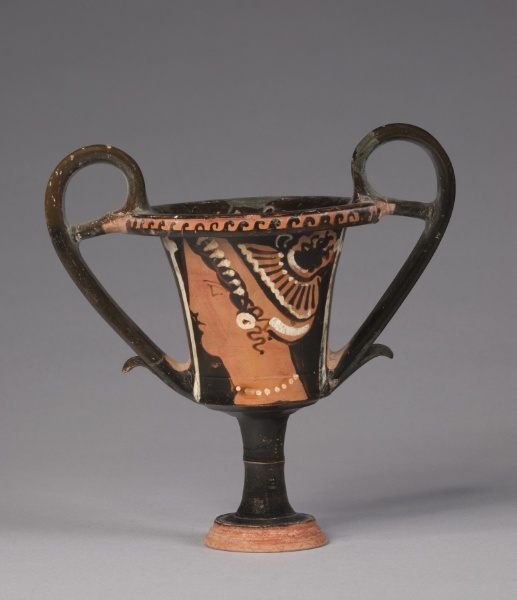 Red-Figure Kantharos (Drinking Cup): Female Heads
