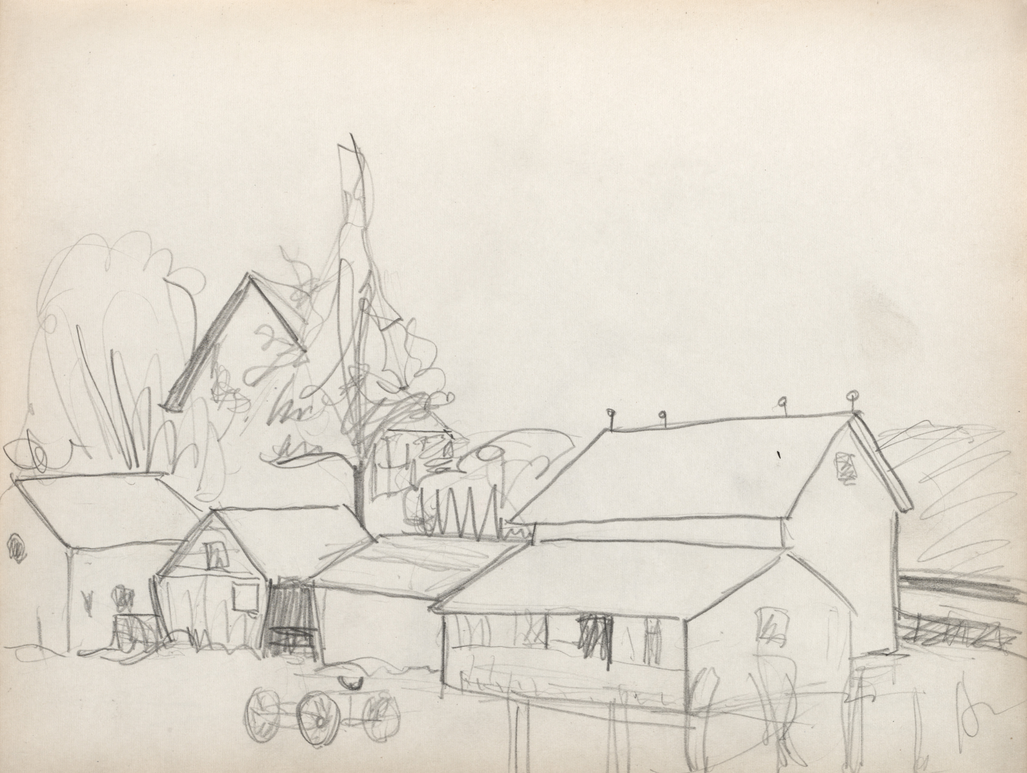 Sketchbook No. 2, page 95: Farm Buildings