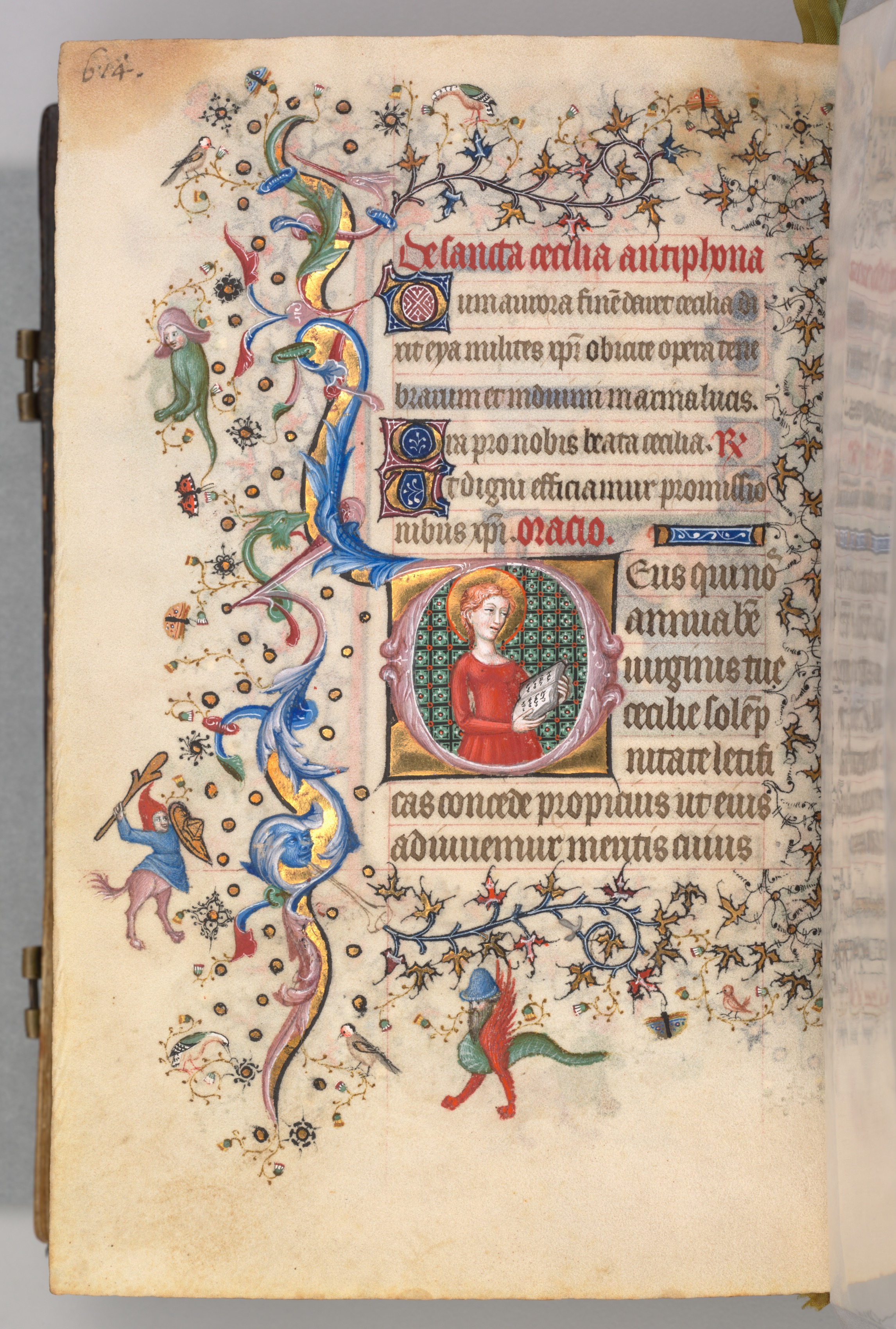 Hours of Charles the Noble, King of Navarre (1361-1425): fol. 301v, St. Cecilia