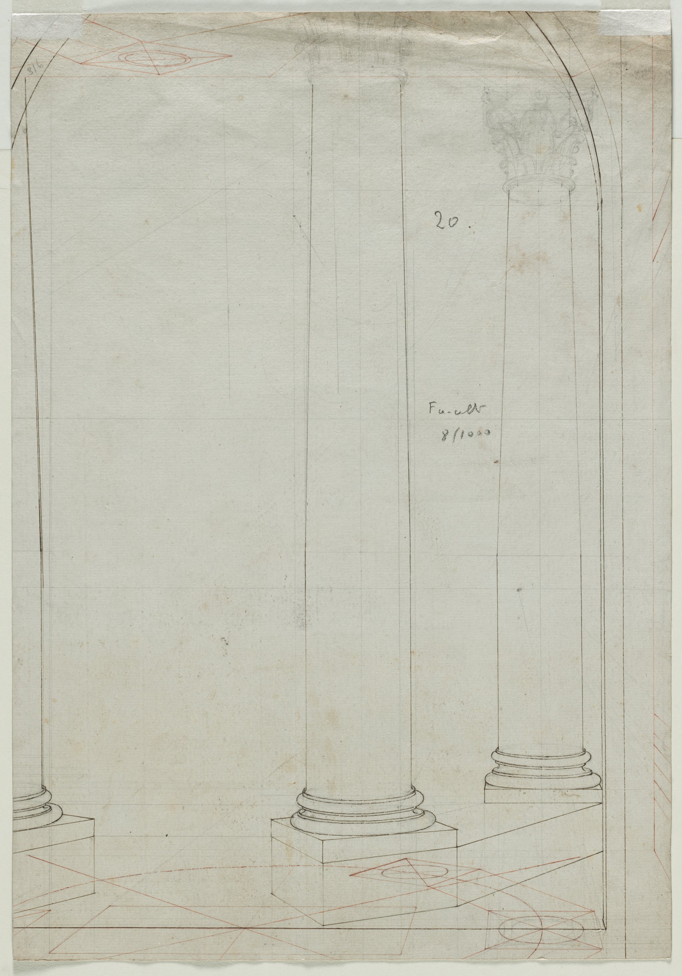 Architectural Drawing of Columns (verso)