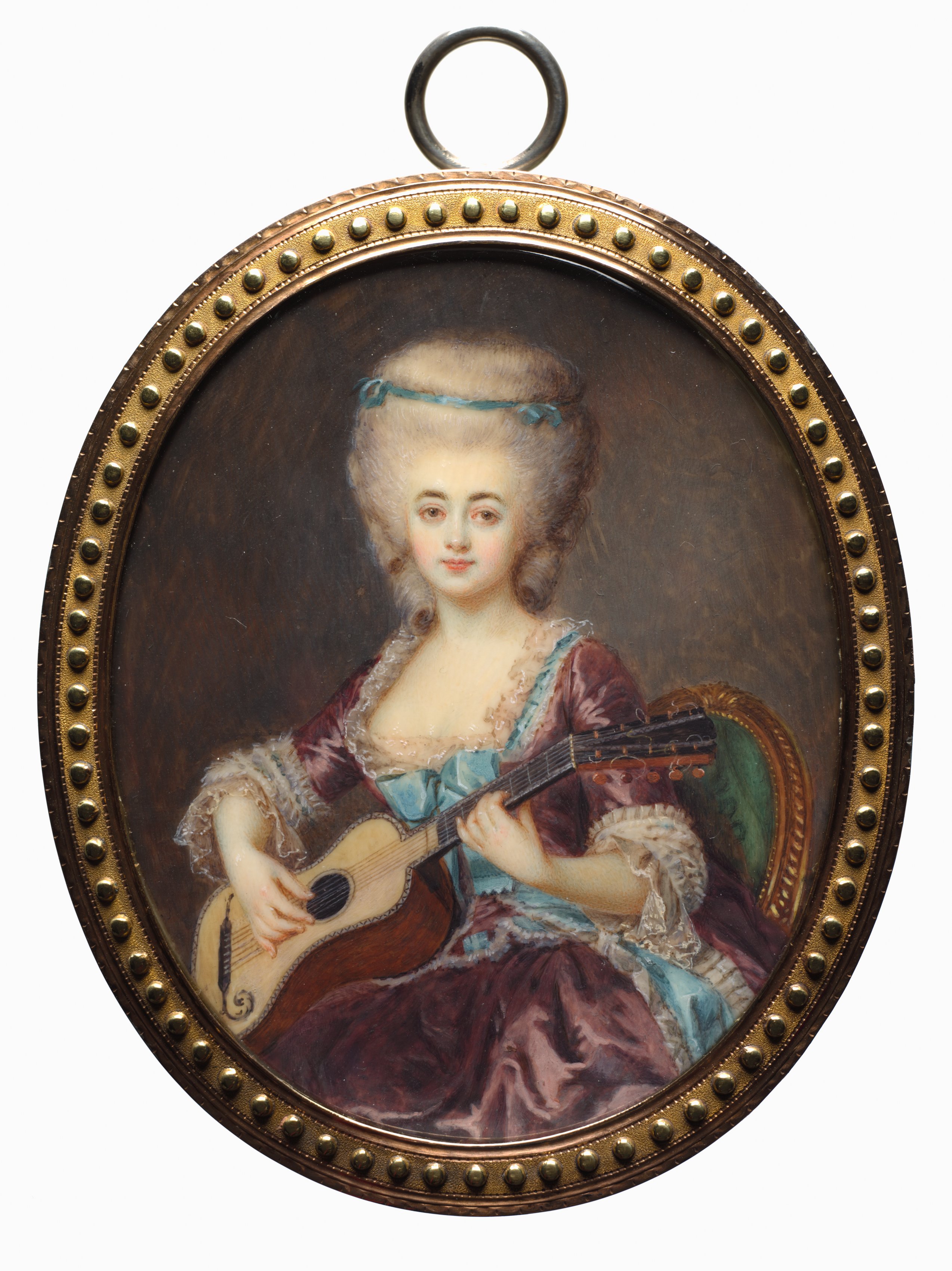 Portrait of a Woman with a Guitar, called Louise D'Aumont, Mazarin, Duchesse d'Aumont
