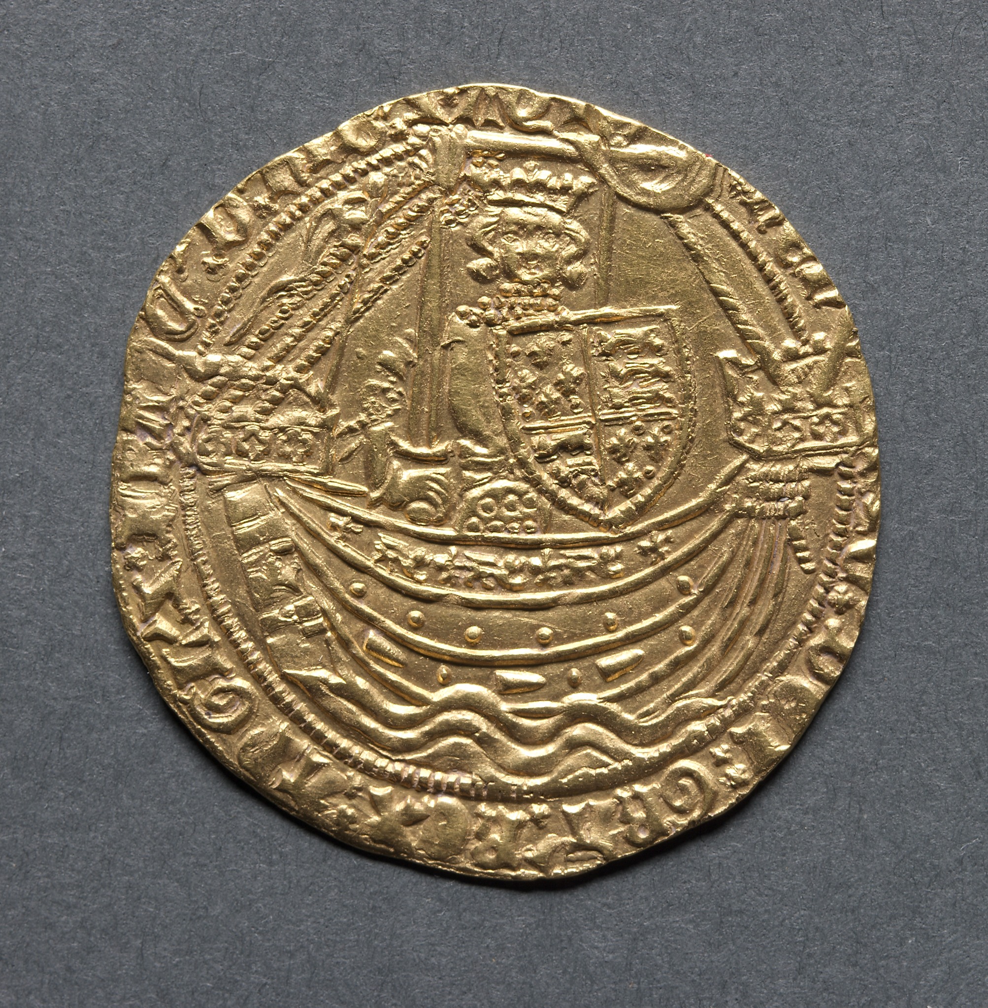 Noble: Henry IV Standing in Ship with Shield of Arms (obverse); Ornamental Cross with Lis Terminals (reverse)