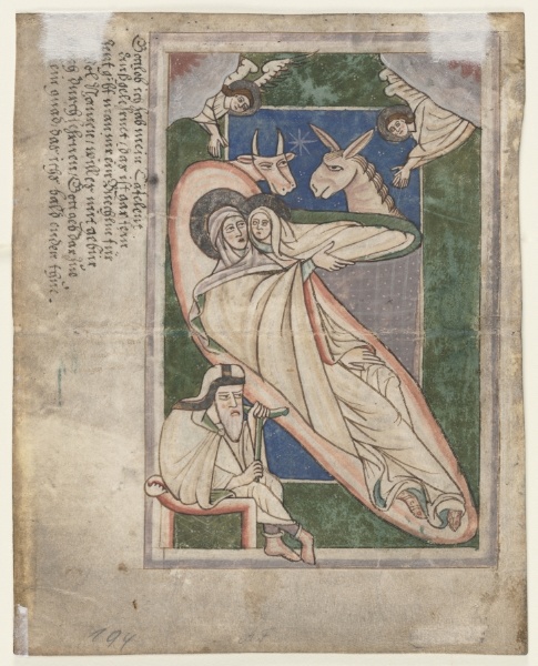 Leaf from a Psalter: Nativity (verso)