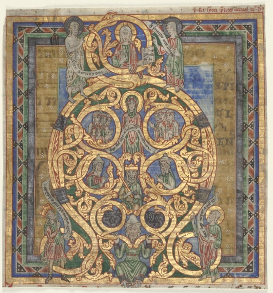 Cutting from an Antiphonary:  Initial A[spiciens a longe]: The Tree of Jesse