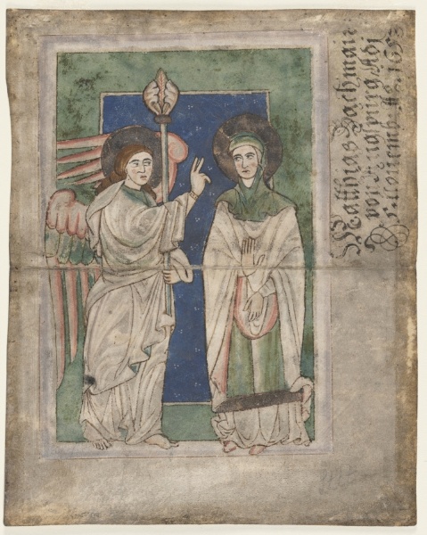 Leaf from a Psalter(?): Annunciation (recto)