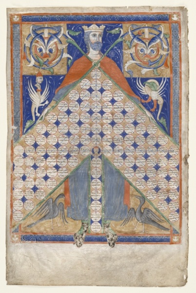 Leaf from Gratian's Decretum: Table of Consanguinity