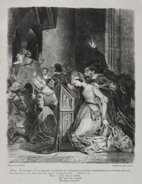 Illustrations for Faust: Marguerite at church