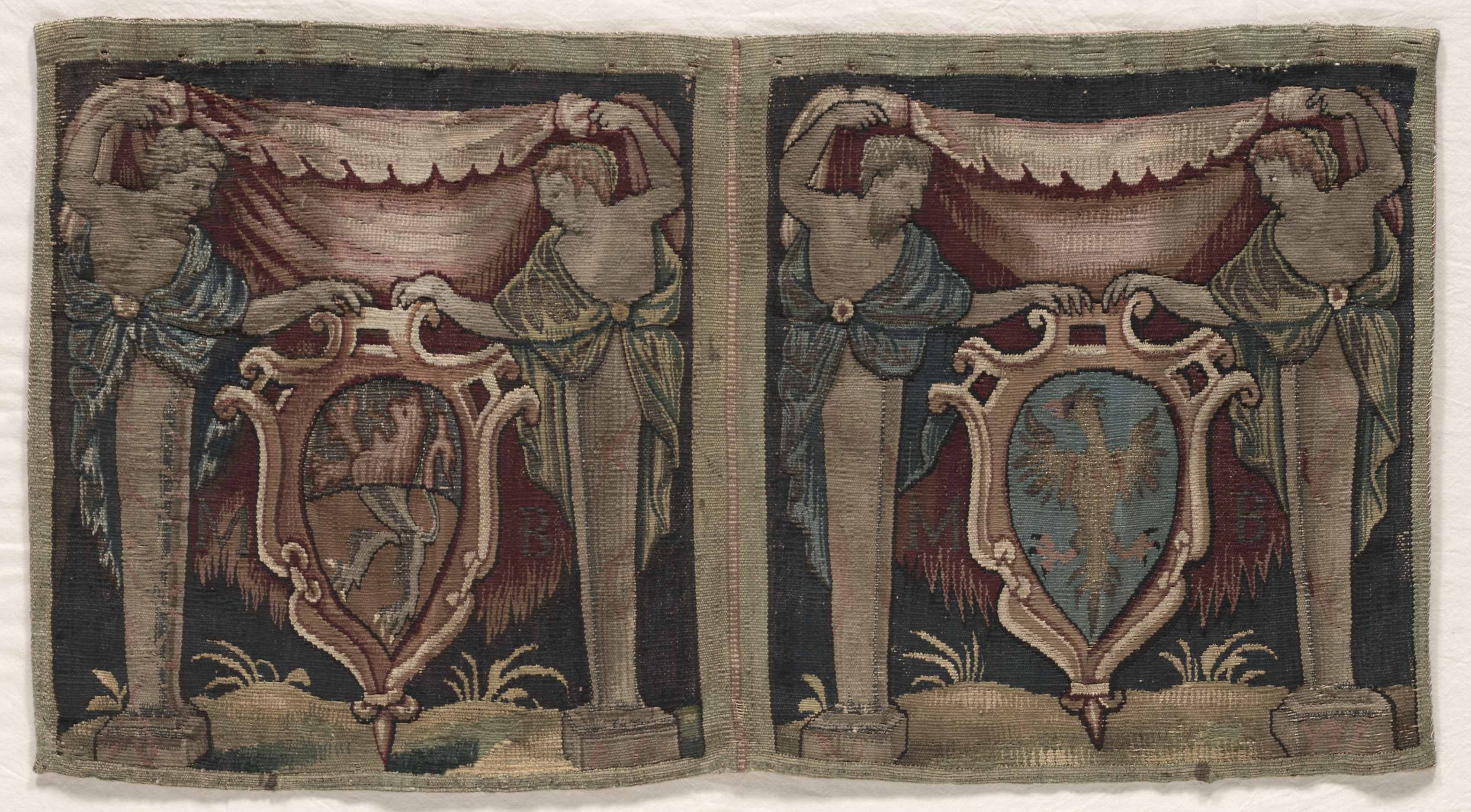 Fragment of Two-Sectioned Tapestry Border