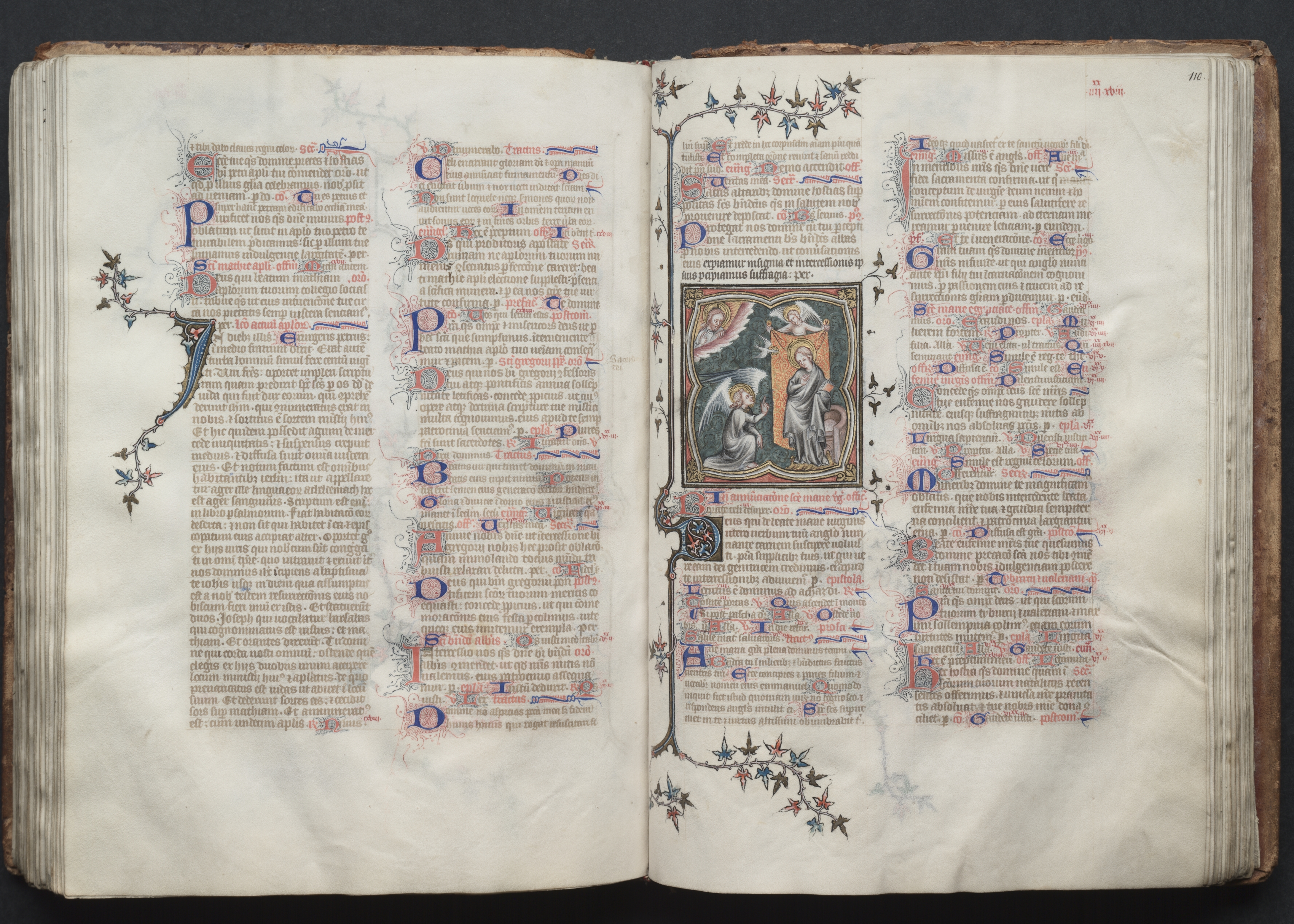 The Gotha Missal:  Fol. 110r, The Annunciation