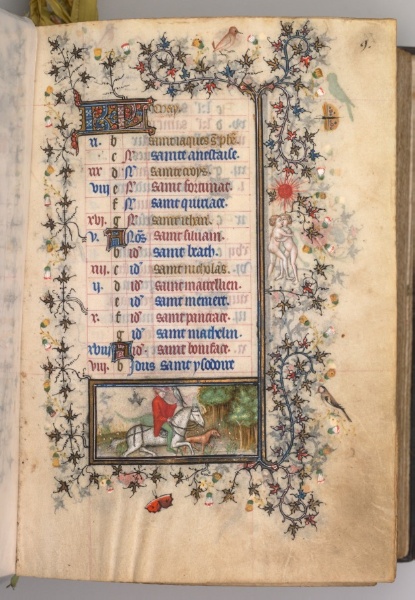 Hours of Charles the Noble, King of Navarre (1361-1425): fol. 5r, May