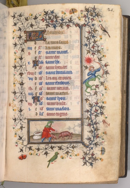 Hours of Charles the Noble, King of Navarre (1361-1425): fol. 11r, November