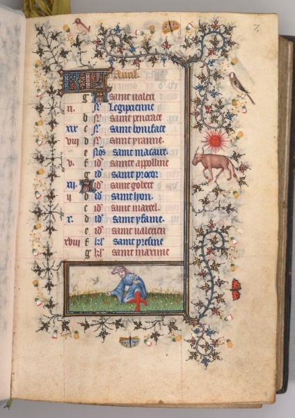Hours of Charles the Noble, King of Navarre (1361-1425): fol. 4r, April