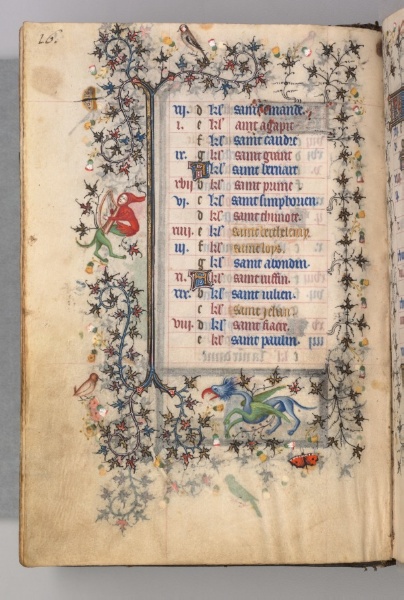 Hours of Charles the Noble, King of Navarre (1361-1425): fol. 8v, August