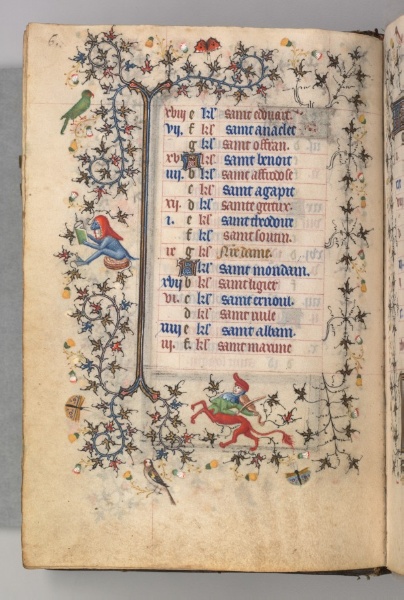 Hours of Charles the Noble, King of Navarre (1361-1425): fol. 3v, March