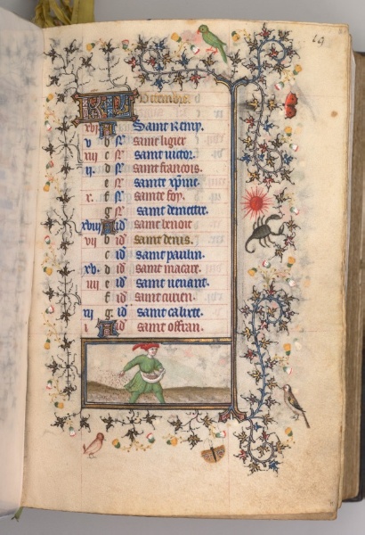 Hours of Charles the Noble, King of Navarre (1361-1425): fol. 10r, October