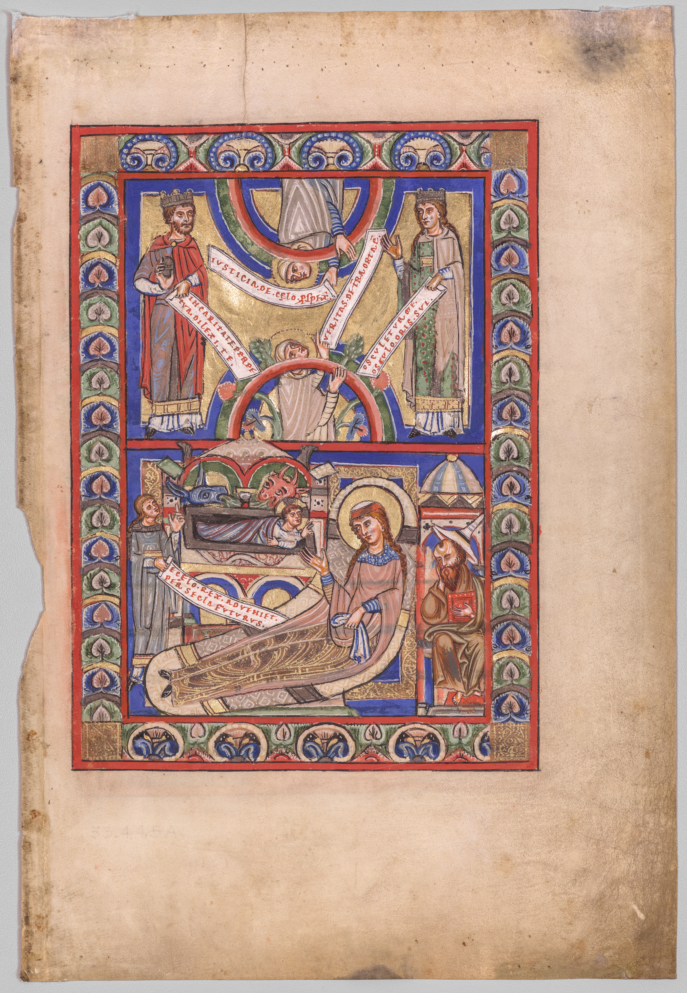 Single Leaf Excised from a Gospel Book: The Nativity (recto)