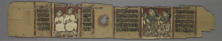 Two nuns teaching lay women, colophon page of folio 167 (recto) from a Kalpa-sutra and Story of Kalakacharya
