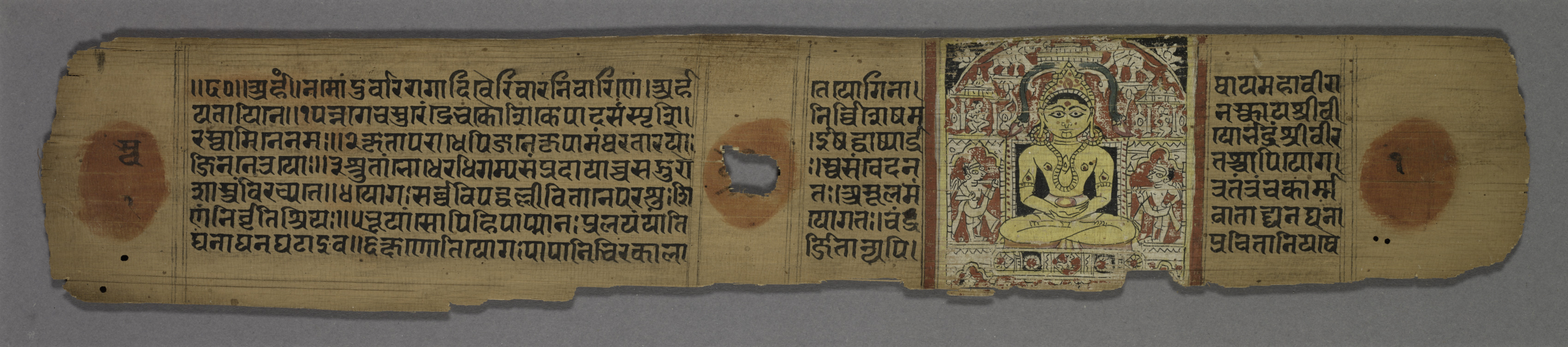 Rishabha enthroned, folio 1 (verso) from a Yoga-shastra of Hemachandra