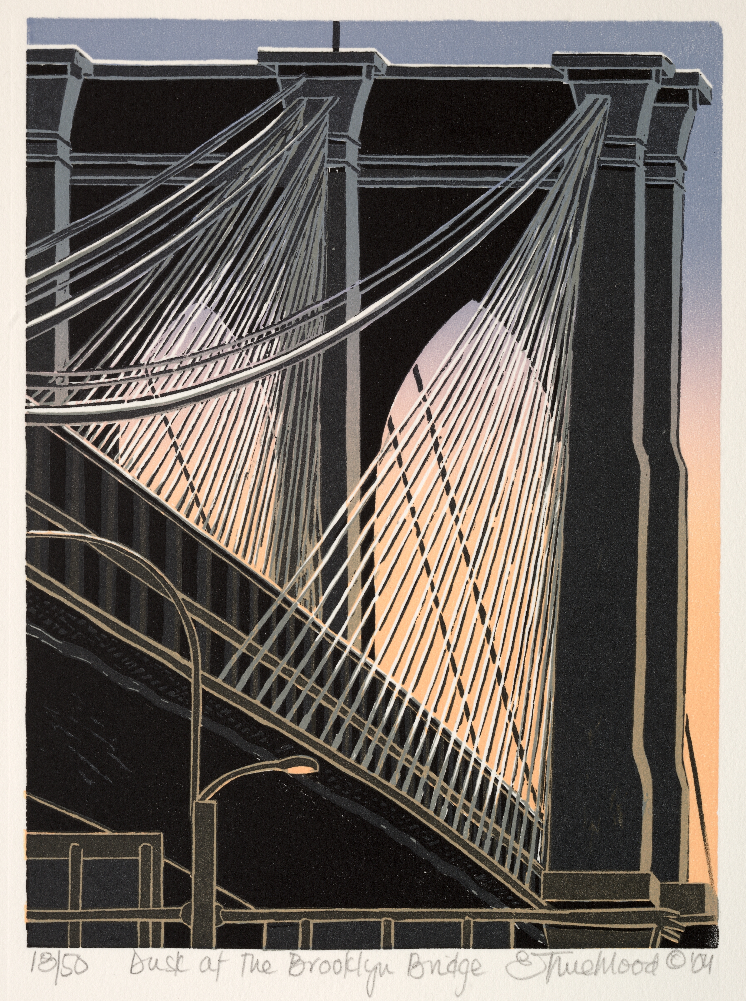 Dusk at the Brooklyn Bridge