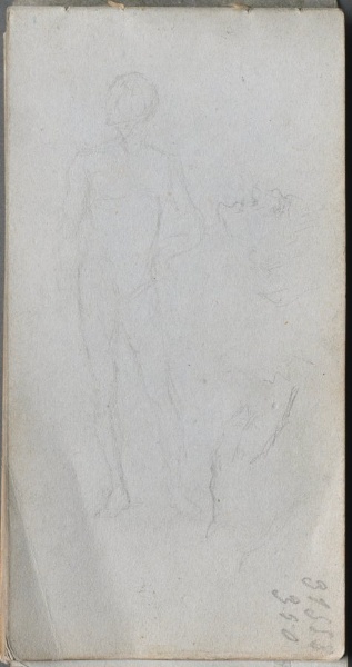 Sketchbook, page 100: Nude Figure, Profile