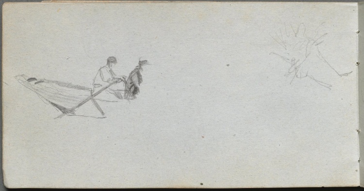 Sketchbook, page 04: Figures in a Boat