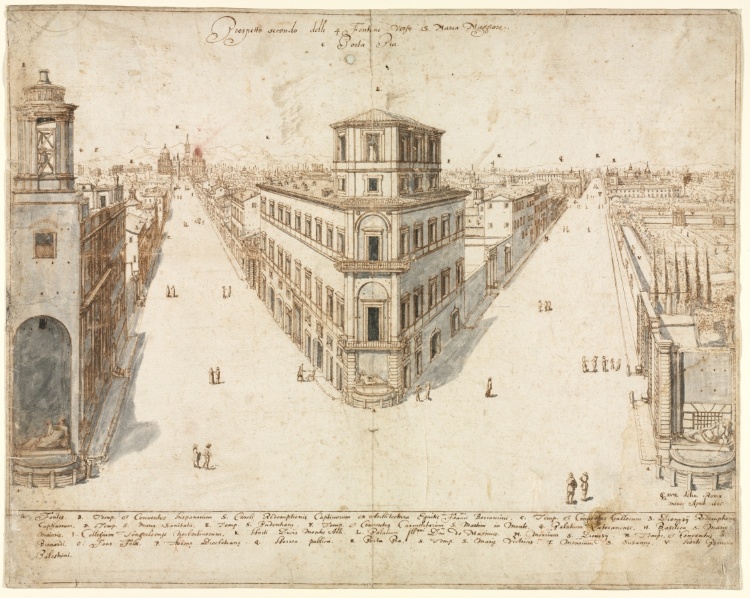 Eighteen Views of Rome: The Quattro Fontane Looking Toward Santa Maria Maggiore