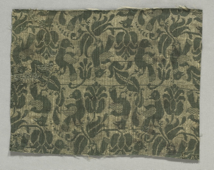 Fragment with Birds and Floral Motif