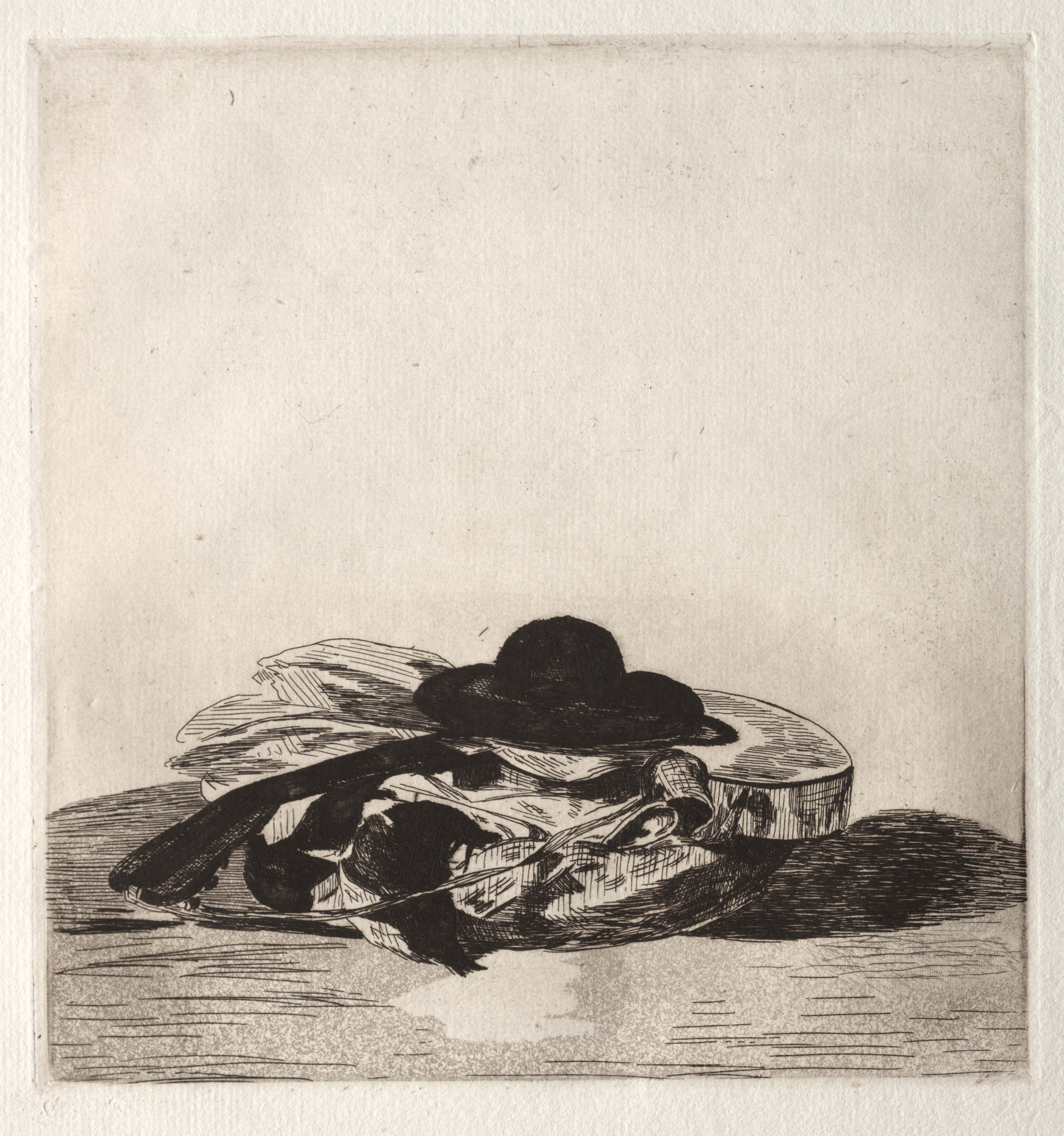 Fronttispiece for an Edition of Etchings: Hat and Guitar