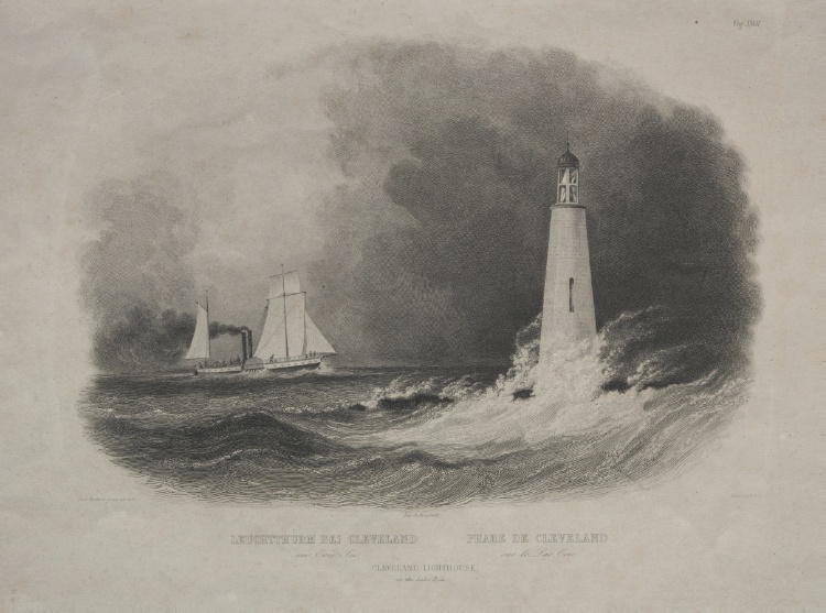 Lighthouse in Cleveland, Ohio, on Lake Erie