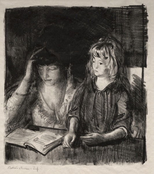 Mrs. Bellows Reading to Her Daughter Anne