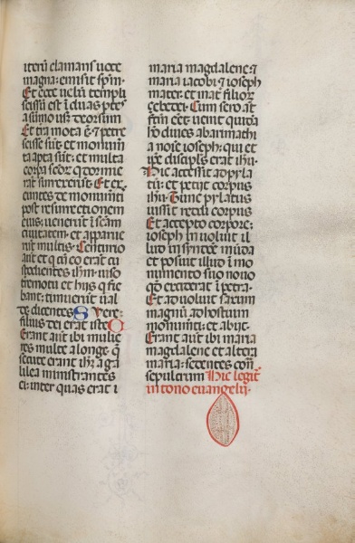 Missale: Fol. 122: contains music for "Hely Hely Lama etc." within St. Mattion Passion