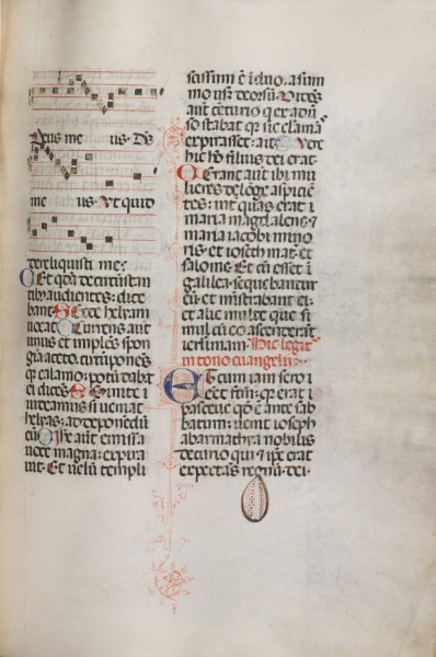 Missale: Fol. 129: contains music for "Hely Hely Lama etc." within St. Mattion Passion