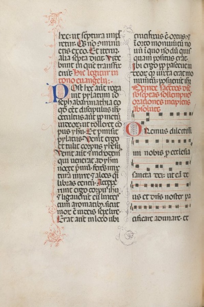 Missale: Fol. 145v: Music for various prayers "Oremus dilectissimi..." and "Omnipotens sempiterne Deus"