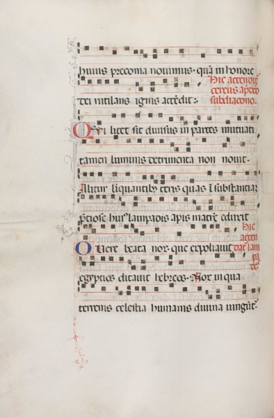 Missale: Fol. 156v: Music for "Exultet"